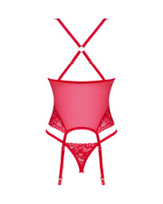 Sexy durchsichtiges rotes Korsett