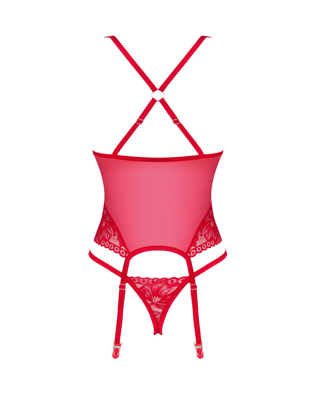 Sexy durchsichtiges rotes Korsett
