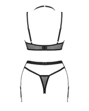 Schönes Set mit Strumpfhaltergürtel - Schwarz