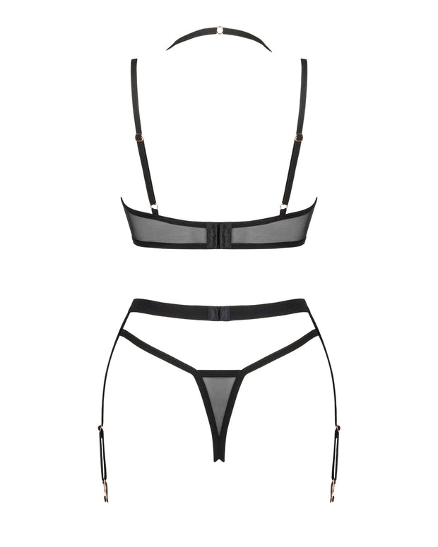 Schönes Set mit Strumpfhaltergürtel - Schwarz