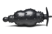Gerippter aufblasbarer Analdildo - Schwarz