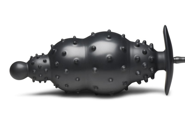 Gerippter aufblasbarer Analdildo - Schwarz