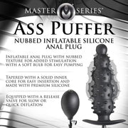 Gerippter aufblasbarer Analdildo - Schwarz