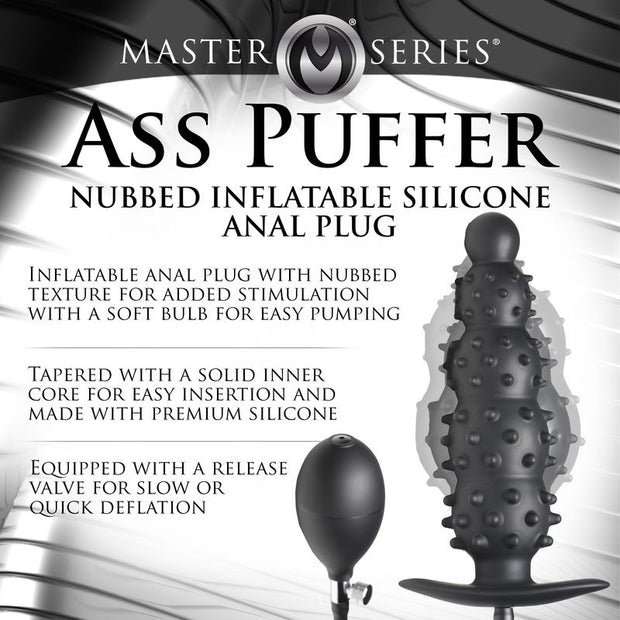 Gerippter aufblasbarer Analdildo - Schwarz