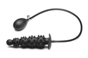 Gerippter aufblasbarer Analdildo - Schwarz