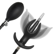 Aufblasbarer Silikon-Analplug - Schwarz