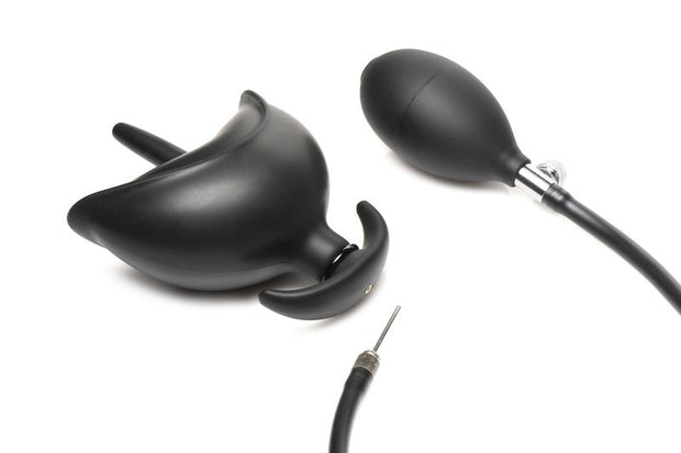 Aufblasbarer Silikon-Analplug - Schwarz