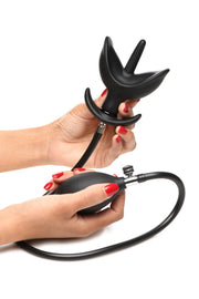Aufblasbarer Silikon-Analplug - Schwarz