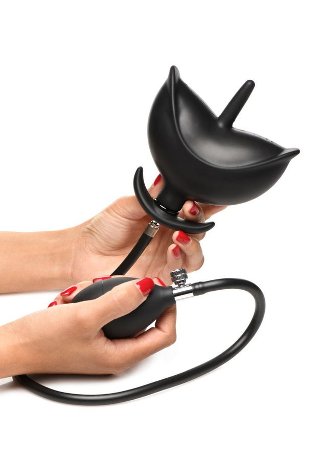 Aufblasbarer Silikon-Analplug - Schwarz