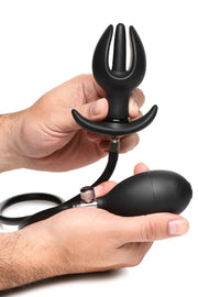 Aufblasbarer Silikon-Analplug - Schwarz