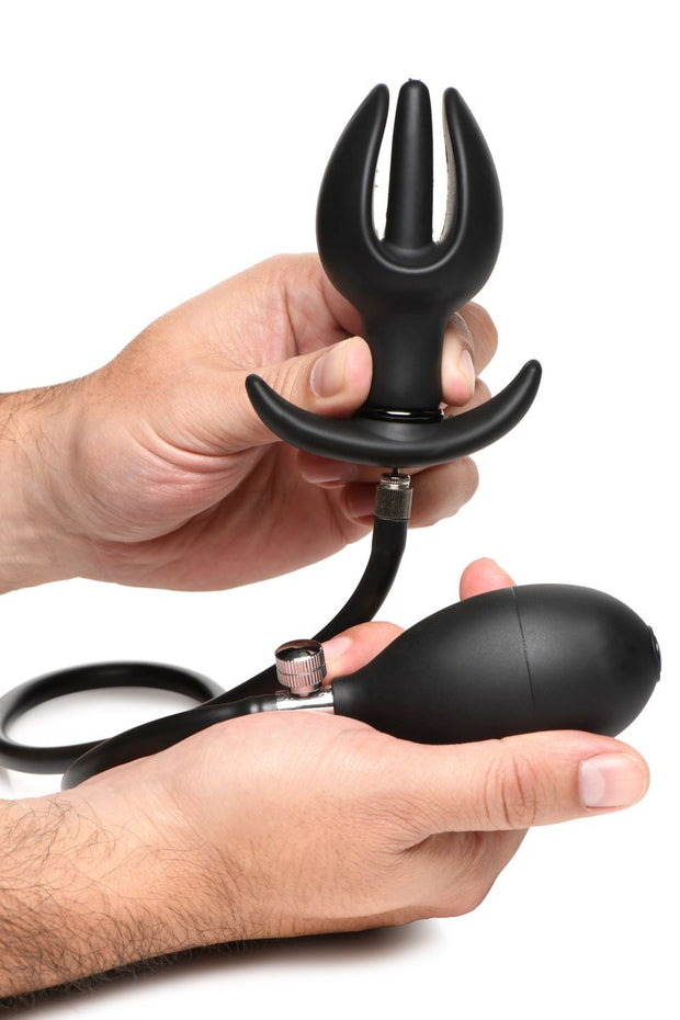 Aufblasbarer Silikon-Analplug - Schwarz