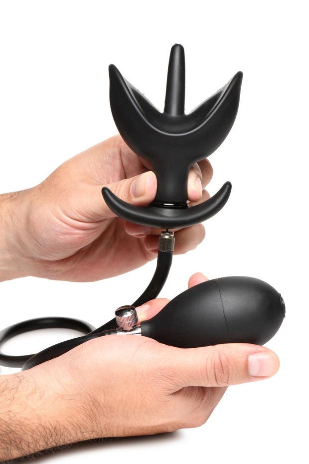 Aufblasbarer Silikon-Analplug - Schwarz