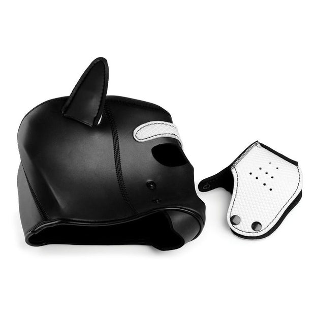 Spike Puppy BDSM Hood - Schwarz/Weiß