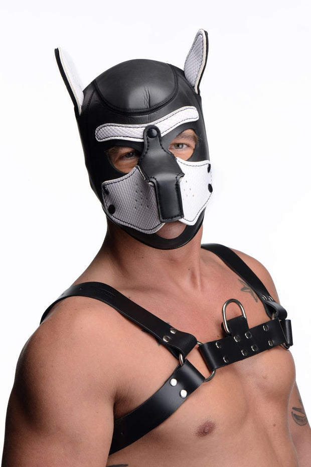Spike Puppy BDSM Hood - Schwarz/Weiß