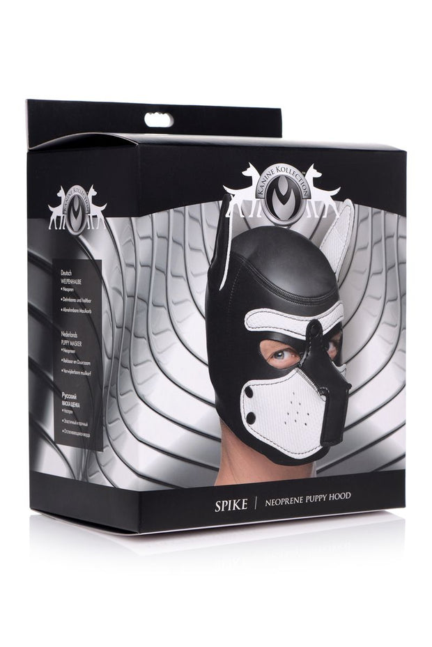 Spike Puppy BDSM Hood - Schwarz/Weiß