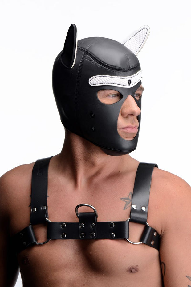 Spike Puppy BDSM Hood - Schwarz/Weiß