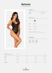 Bellastia Body mit offenem Schritt - Schwarz