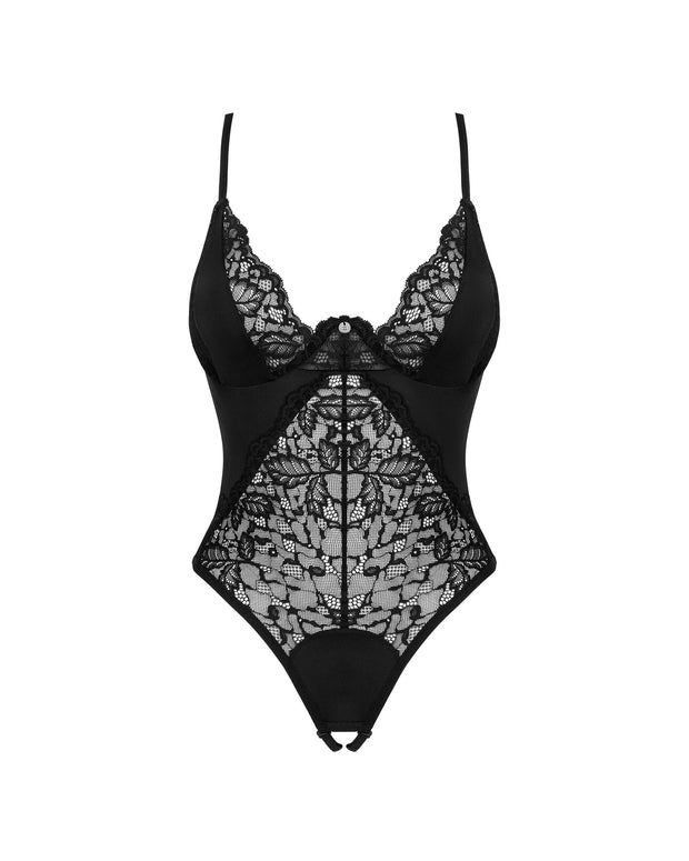 Bellastia Body mit offenem Schritt - Schwarz