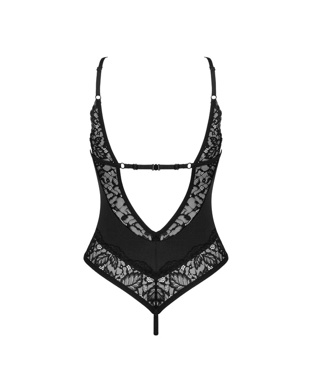 Bellastia Body mit offenem Schritt - Schwarz