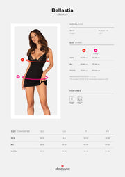 Bellastia Babydoll mit sexy String - Schwarz