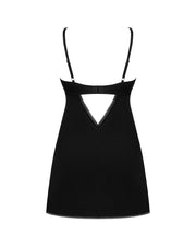 Obsessive - Rosenty Babydoll & String - Schwarz/Lila
