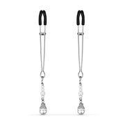 Silberne Brustwarzenklemmen mit Perlen