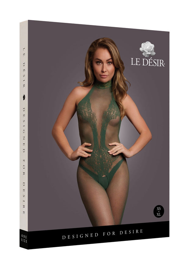 Spitzen-Netz-Catsuit - Grün