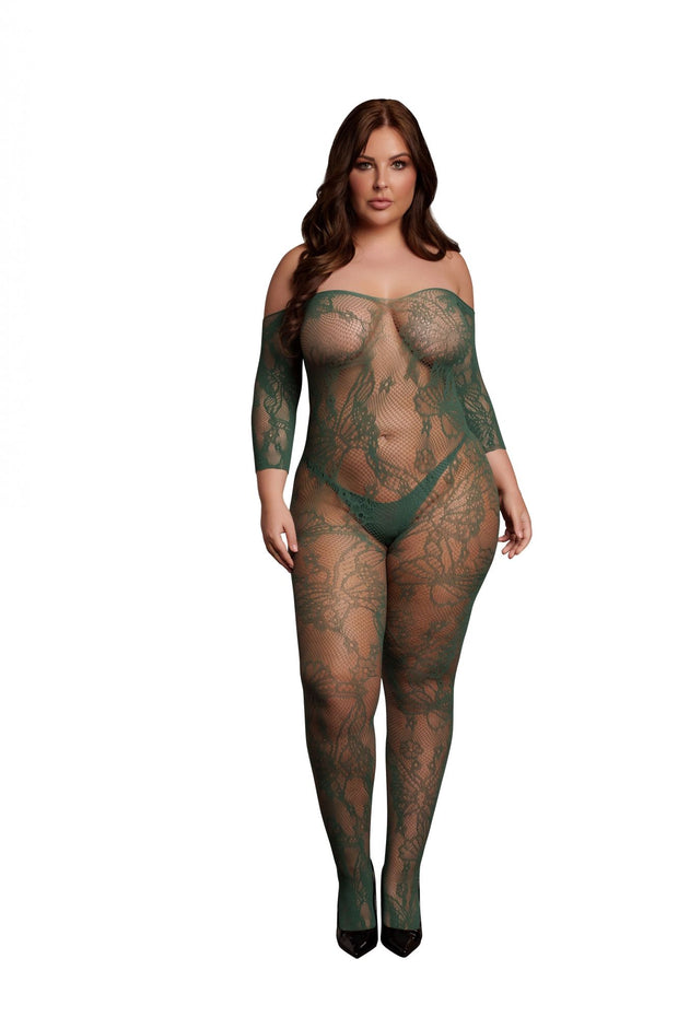 Catsuit mit langen Ärmeln - Grün