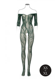 Catsuit mit langen Ärmeln - Grün