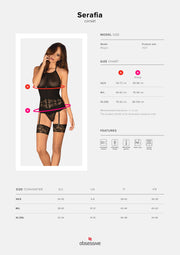 Obsessive - Serafia Korset und String - Schwarz