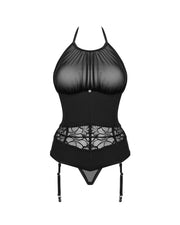 Obsessive - Serafia Korset und String - Schwarz