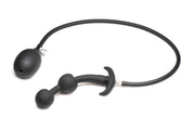 Aufblasbarer Silikon-Analplug - Schwarz