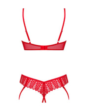 Obsessive - Ingridia 2-teiliges Offenes Set - Rot