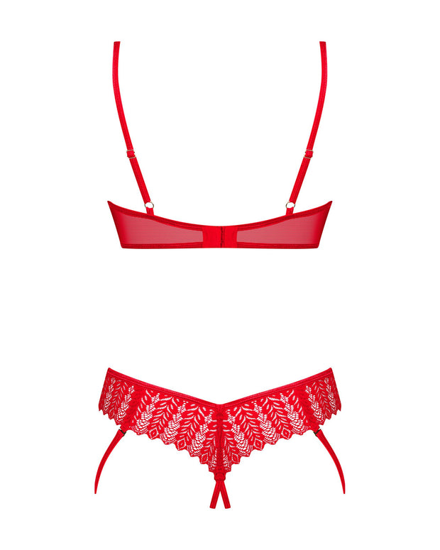 Obsessive - Ingridia 2-teiliges Offenes Set - Rot