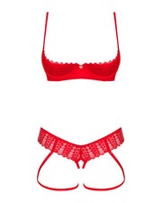 Obsessive - Ingridia 2-teiliges Offenes Set - Rot