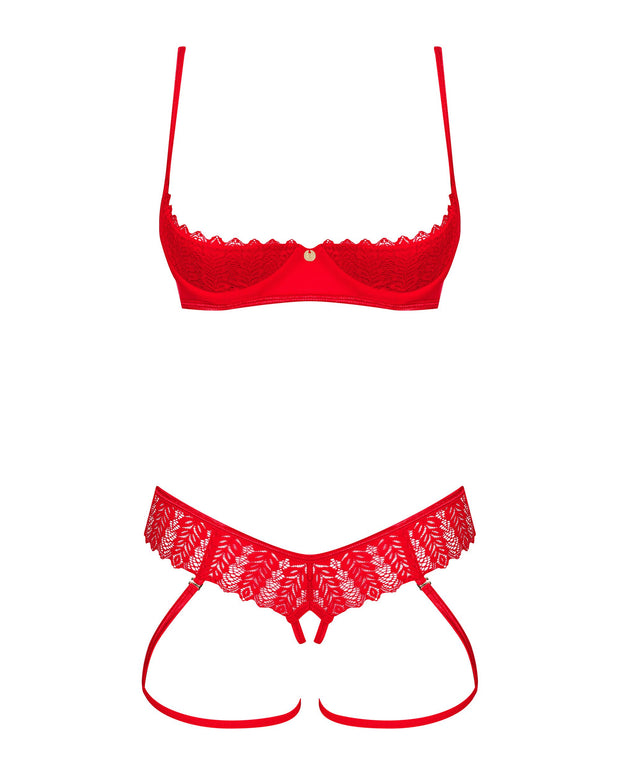 Obsessive - Ingridia 2-teiliges Offenes Set - Rot