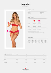 Obsessive - Ingridia 2-teiliges Offenes Set - Rot