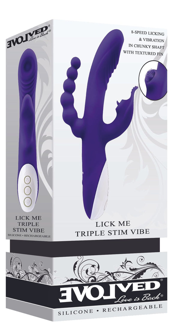 Evolved - Lick Me Triple Stim Vibe Vibrator - Lila