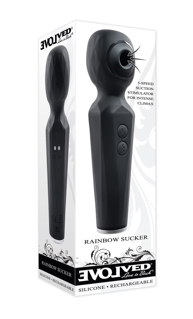 Evolved - Rainbow Sucker Wand Vibrator - Schwarz