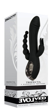 Evolved - Trifecta Rabbit Vibrator - Schwarz