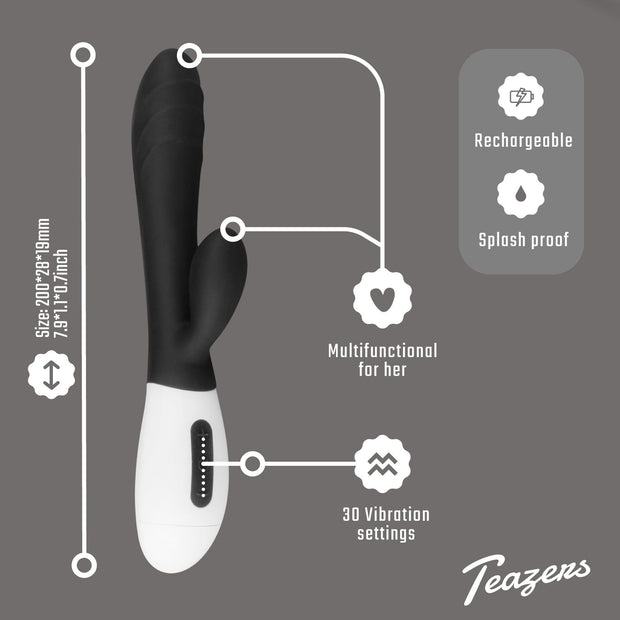 Teazers Rabbit Vibrator - schwarz
