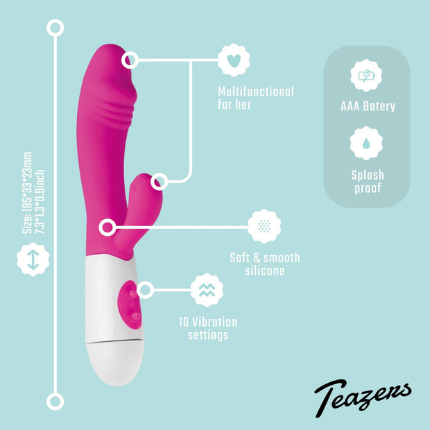 Realistischer Rabbit Vibrator - pink