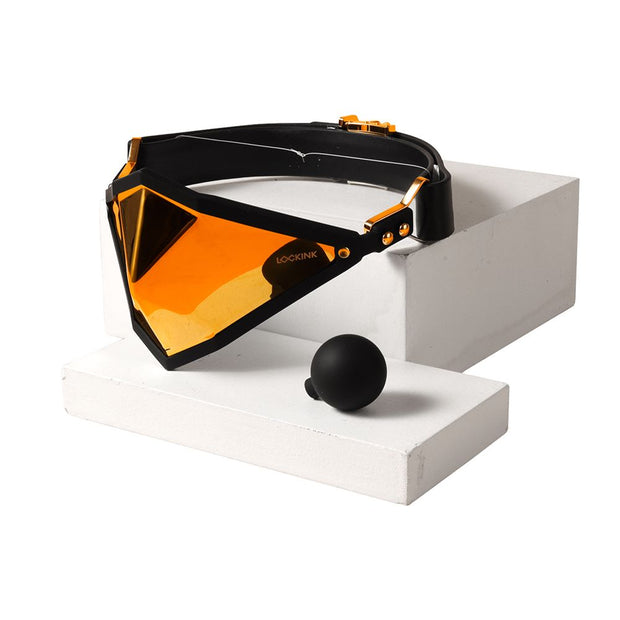 LOCKINK - Goldenes Punker Maulkorb-Knebel-Set