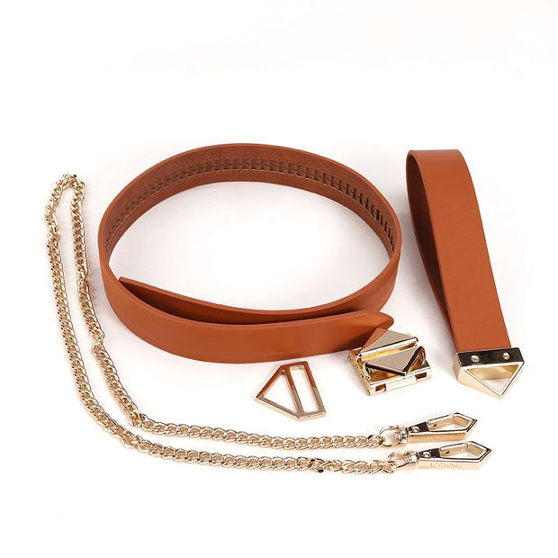 LOCKINK - Halsband mit Leine Set - braun