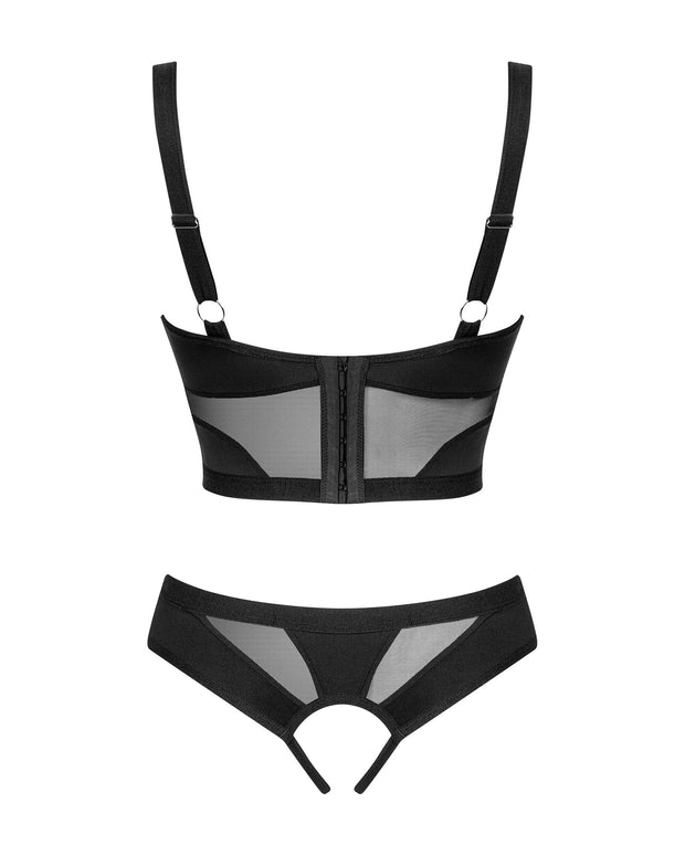 Obsessive - Chic Amoria Zweiteiliges Offenes Set - Schwarz