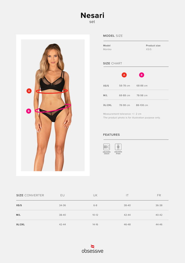 Obsessive - Nesari Zweiteiliges Set - Schwarz