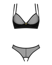 Obsessive - Nesari Zweiteiliges Schrittloses Set - Schwarz