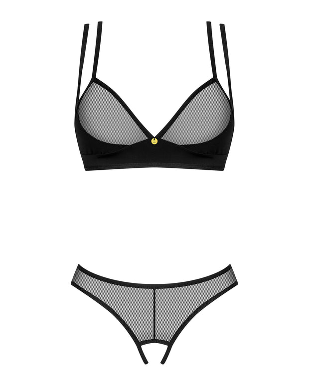 Obsessive - Nesari Zweiteiliges Schrittloses Set - Schwarz