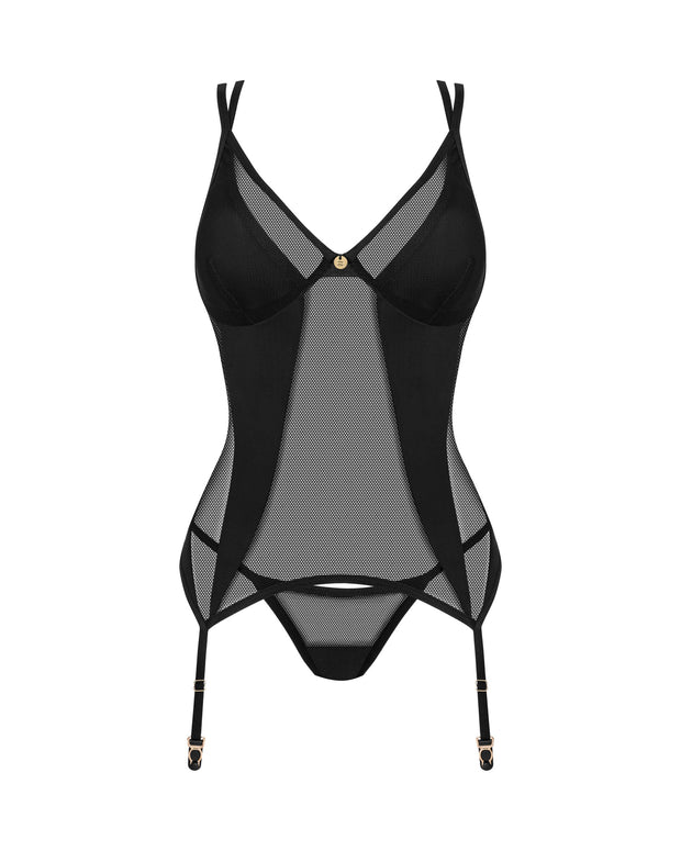 Obsessive - Nesari Korsett und String - Schwarz