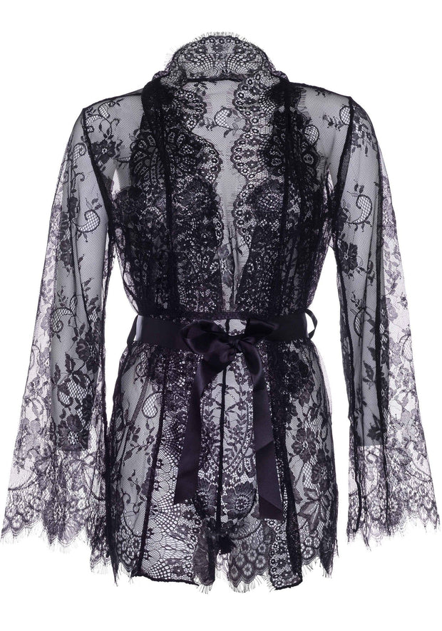 Set Spitzenbody & Kimono Cosmeta - Schwarz